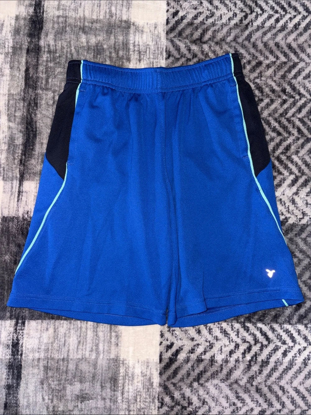 Old Navy Royal Blue Athletic Shorts with Black Panels and Aqua Trim